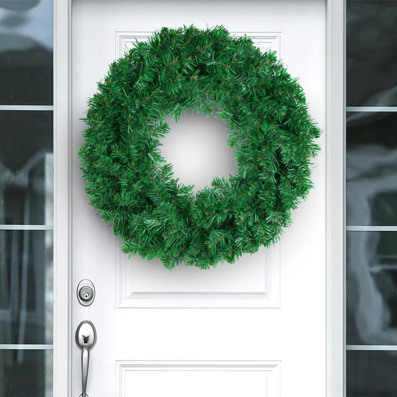 30/40cm Artificial Green Wreath PVC Wall Wreaths Seasonal Home The Wreath Christmas Ribbon Wreath Front Door Fall Wreaths