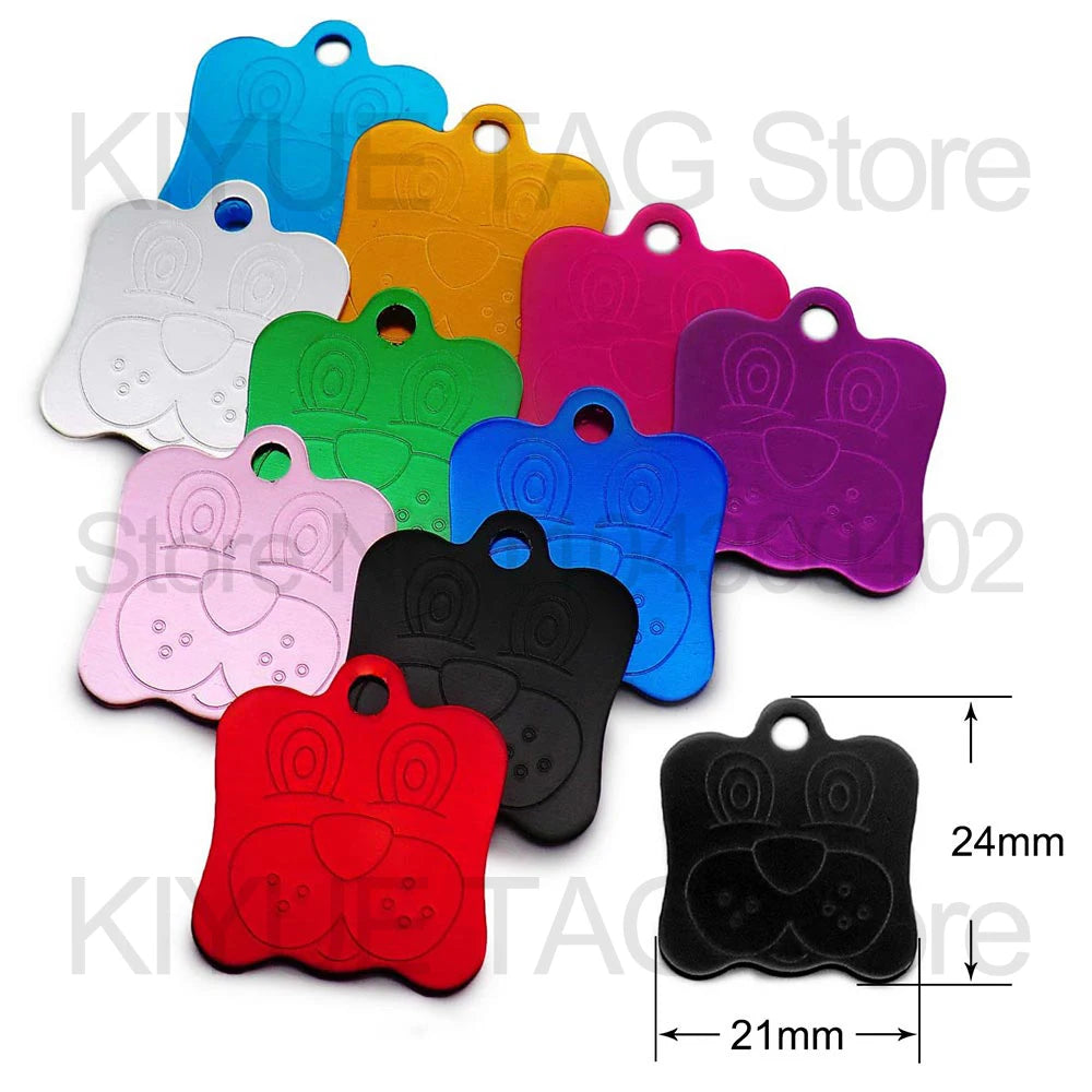 Custom Tags 100PCS Pet Supplies Custom Personalized Cat Collar Name Tag Custom Engraved Dog ID Tag Aluminum Pendant Accessories