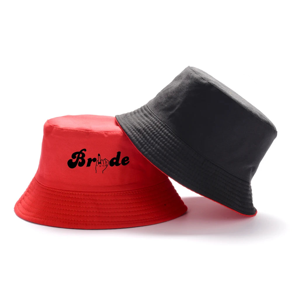 Bridal Bucket Hat Female Beach Pool Marriage Wedding Engagement Party Bridal Gift Travel Fashion New Fishing Cap Gift Wholesale