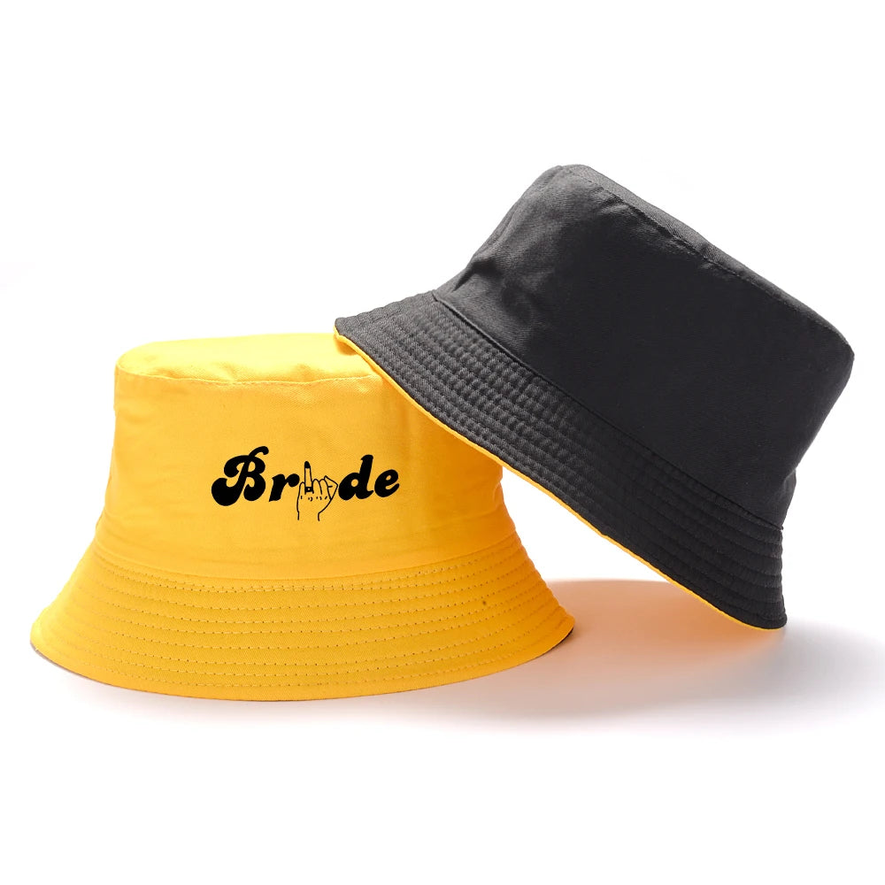 Bridal Bucket Hat Female Beach Pool Marriage Wedding Engagement Party Bridal Gift Travel Fashion New Fishing Cap Gift Wholesale
