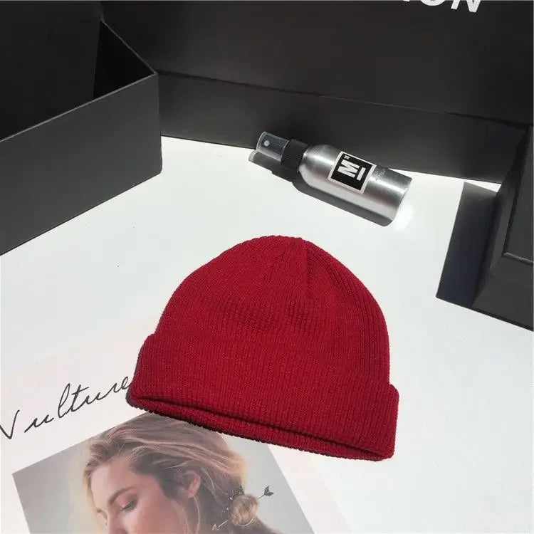 Beanies Women Solid Simple Winter Warm Cotton Knitted Womens Skullies All-match Trendy New Harajuku Chic Students Leisure Hats