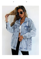 Jeans Jackets for Woman Jackets Euramerican Hole Autumn Winter Women's Jeans Coats Outerwears Denim Top New Female Jean Fashion