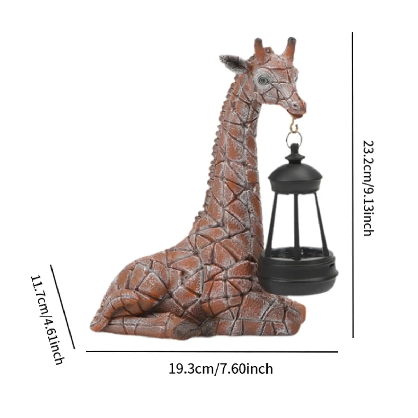 Garden Giraffe Statue Animal Sculpture with Solar Light Nice Gift Collectibles