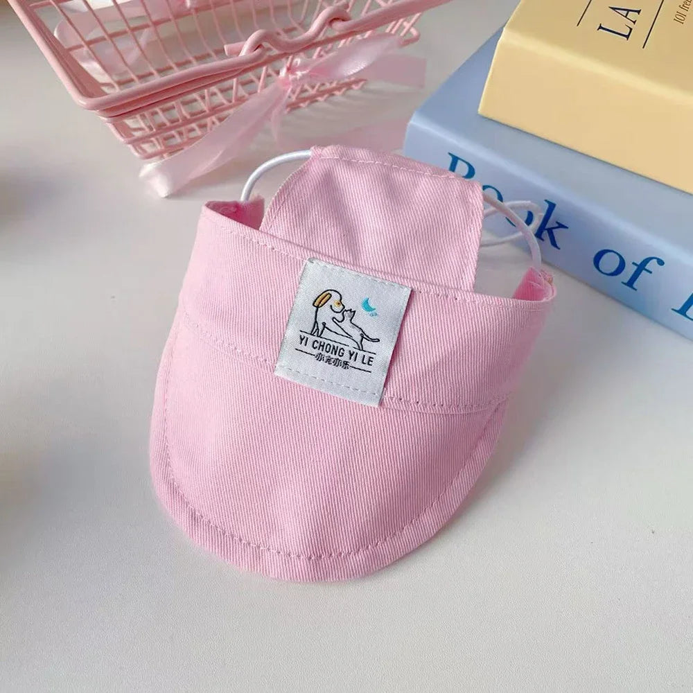 Pet Hat Adjustable Dog Hat with Ear Holes Summer Outdoor Sun Hat for Small Medium Dogs Cats Pet Baseball Cap Photo Props Dog Cat