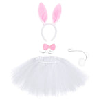 Easter Set Party  Girls Rabbit  Bunny Ear Headband Dress Skirt Bow Tie Tail Girl Birthday Halloween Costume Cosplay