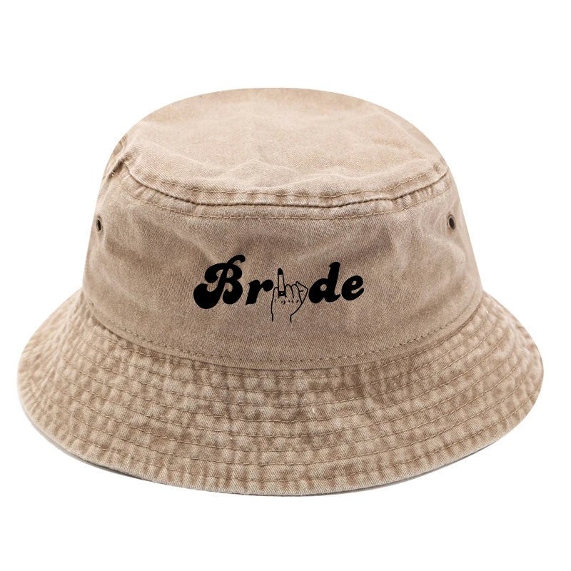 Bridal Bucket Hat Female Beach Pool Marriage Wedding Engagement Party Bridal Gift Travel Fashion New Fishing Cap Gift Wholesale
