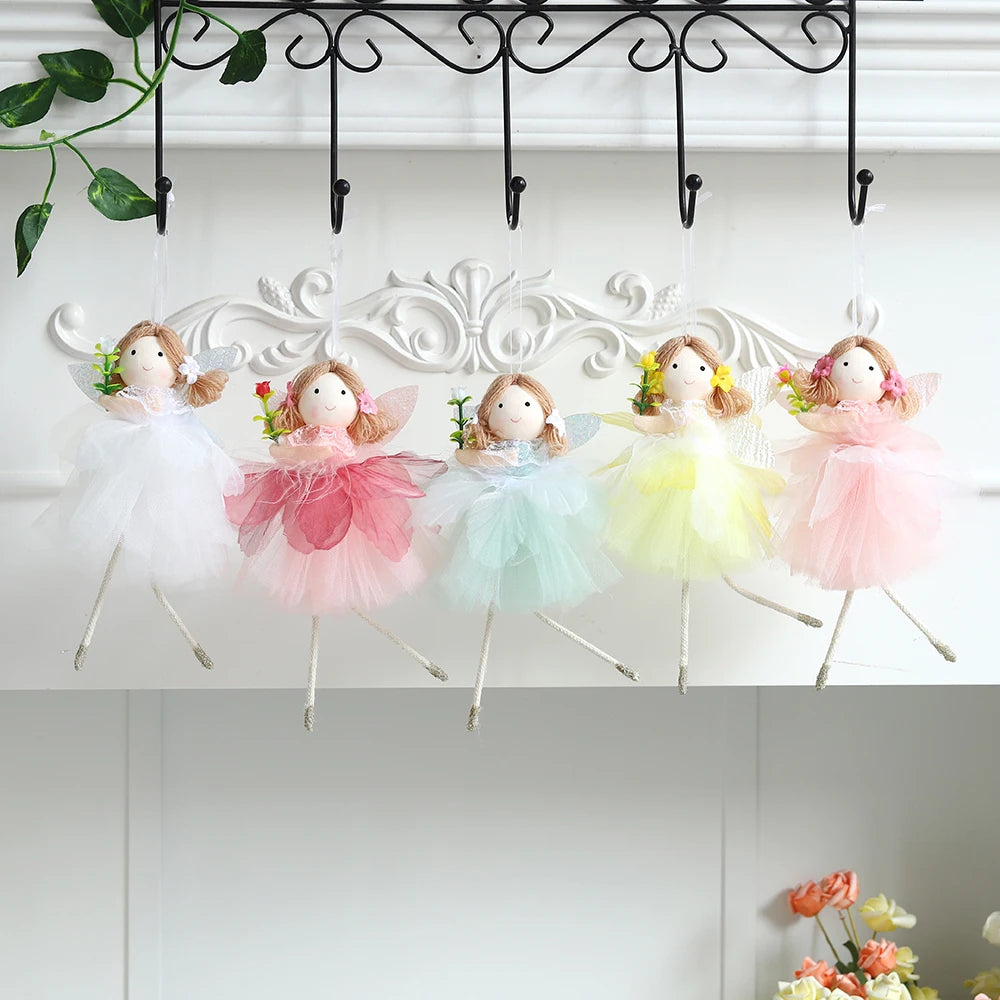 Easter Flower Fairy Skirt Elf Hanging Ornament Multi Colors Angel Girl Pendant Happy Easter Spring Party Decoration Kid Gifts