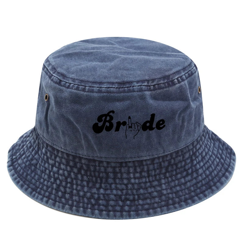 Bridal Bucket Hat Female Beach Pool Marriage Wedding Engagement Party Bridal Gift Travel Fashion New Fishing Cap Gift Wholesale