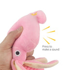 Squid Puppy Pet Dog Chew For Lovely Pink Teeth Cleaning Pet Toys Octopus Plush Toys Supplies BB Small Cute Rope Toy Dog Squeak