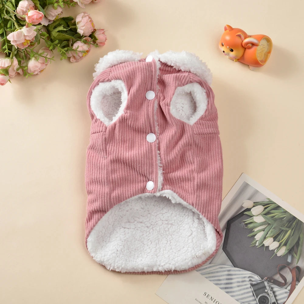 Winter Pet Dog Clothes For Small Dogs Cat Cozy Fleece Puppy Jacket Coat With D-ring Cute Bow Yorkie French Bulldog Vest Overalls
