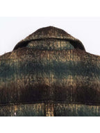 Women's Woolen  Coat 2025 Autumn Winter New Fashion Women Long Sleeve Button Checkered Overcoat Women High Street Leisure Coats