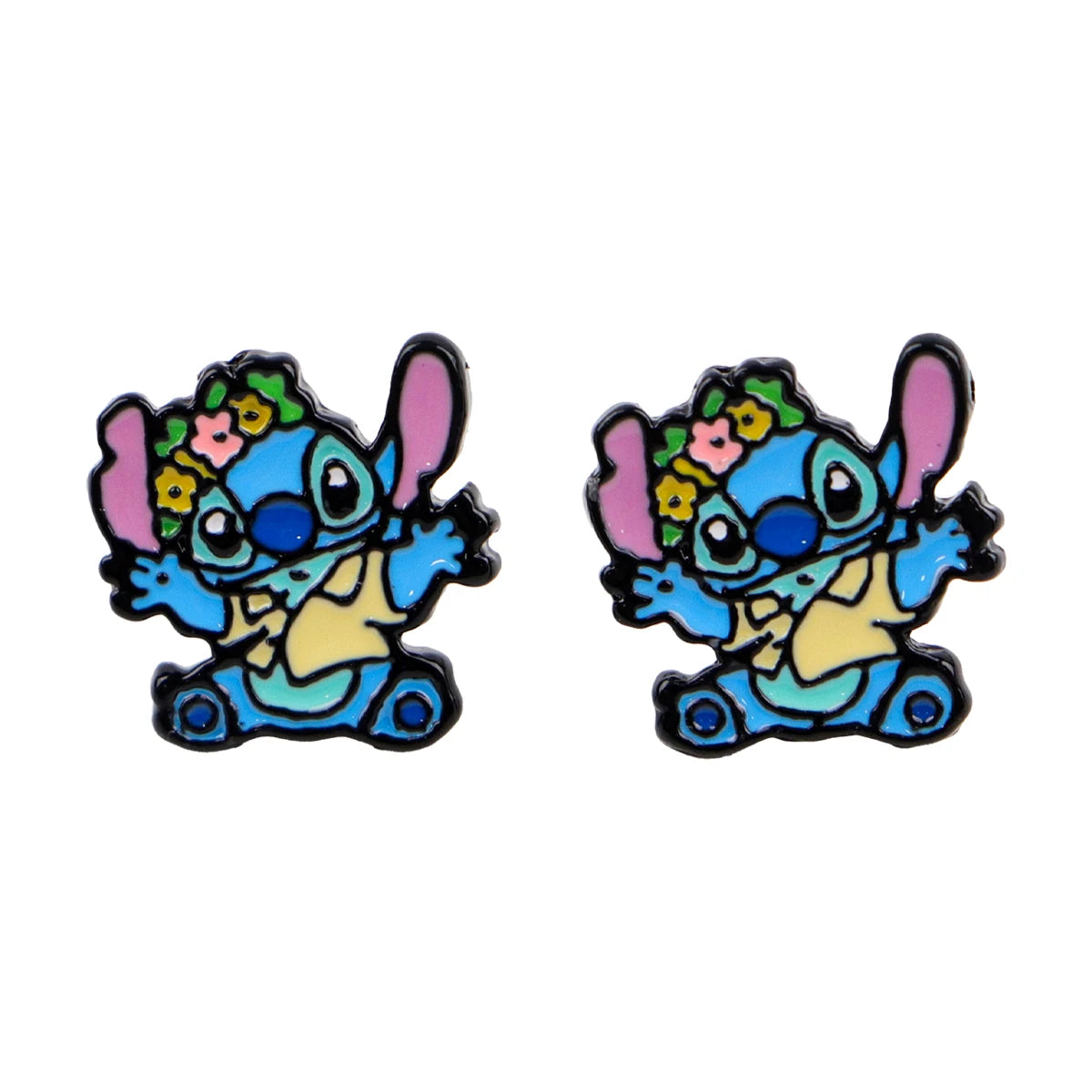 Cute Stitch Stud Earrings for Women Piercing Women's Stainless Steel Jewelry Fashion Accessories Gift for Girl