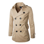New Mens Coats Windbreaker Cotton Double-breasted Boutique Coat British Temperament Jackets for Men