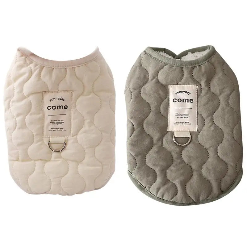 Winter Pet Coat Clothes for Cold Weather Clothing Warm Dog Clothes with Built in Harness Hole Pet Apparel Cozy Snow Vest