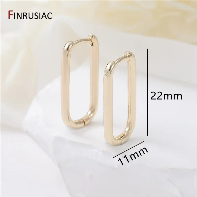 New Trendy Real Gold Plated Round Hoop Earrings For Women Girls Ladies Big Hoops Gold Circle Ring Earrings Party Gift