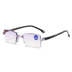 Intelligent Zoom Anti-blue Light Reading Glasses Frameless Cutting Edge Presbyopic Glasses Men and Women Presbyopic Glasses