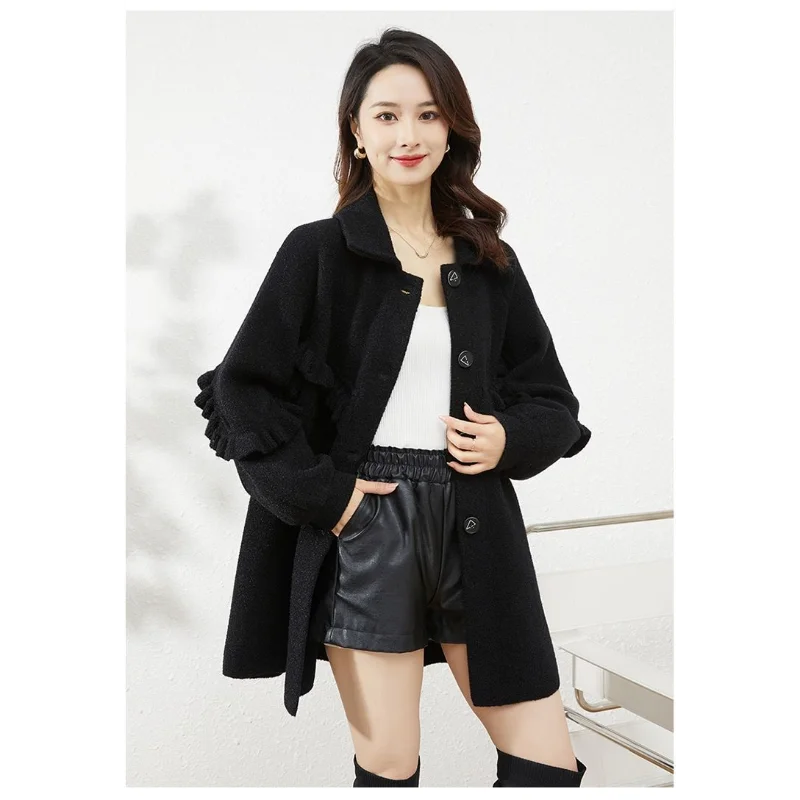 New Wool Coat with Fat Mid-length Fashion Double-sided Wool Coat