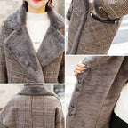 Women Wool Coats Jackets Blends Turn Down Collar Coat Thick Lamb Wool Y2k Streetwear Jacket Work Outerwear Autumn Winter