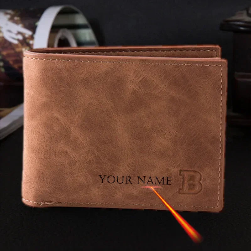 Custom Wallets for Men with Names Designer Personalised Men's Billfold Wallet