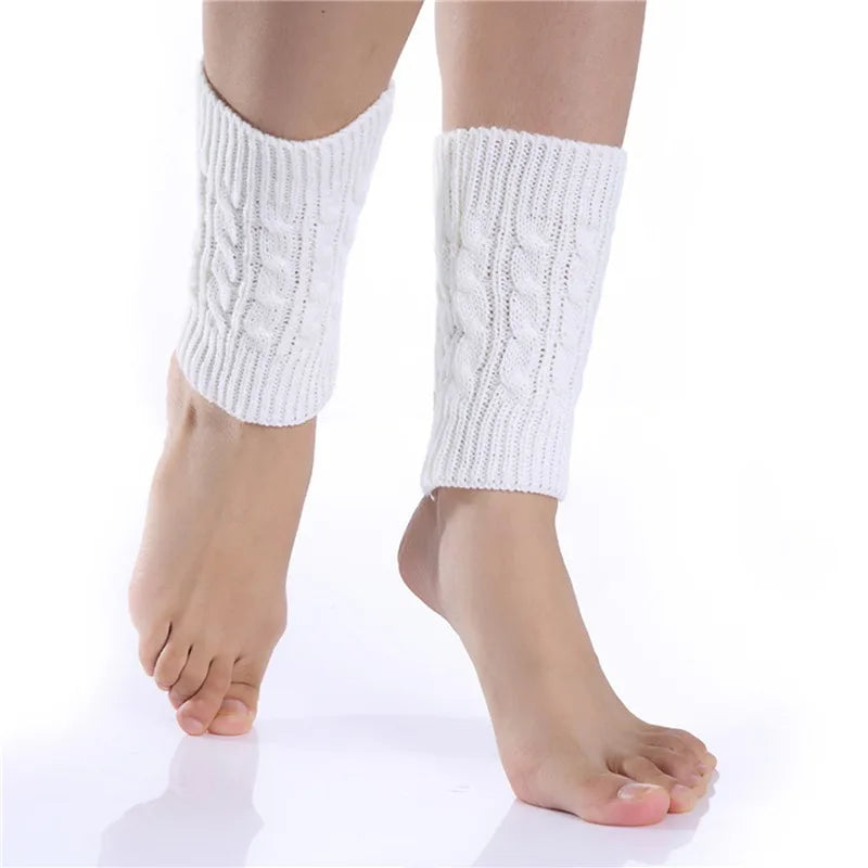 Women's Knitted Leg Warmer Winter Short Leg Warmers Boot Cuffs Fashion Thermal Ladies Legging Foot Warmer