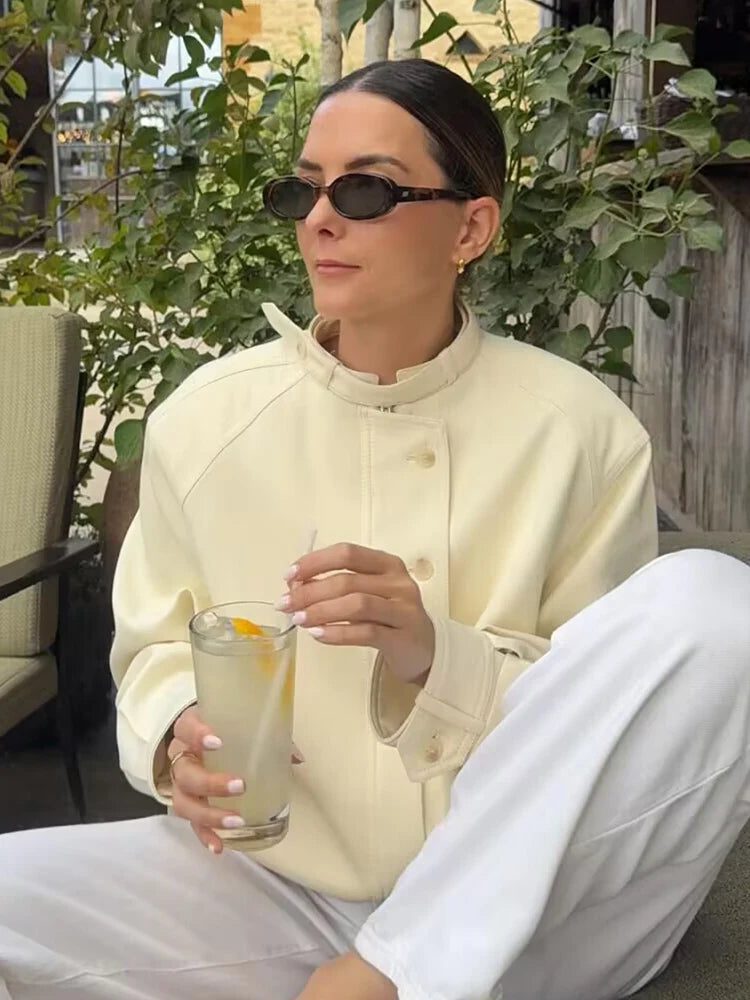 Women ﻿Jacket 2025 New Autumn Winter Long Sleeve Button Jackets For Women High Street Casual Coat New In Jacket Outerwear