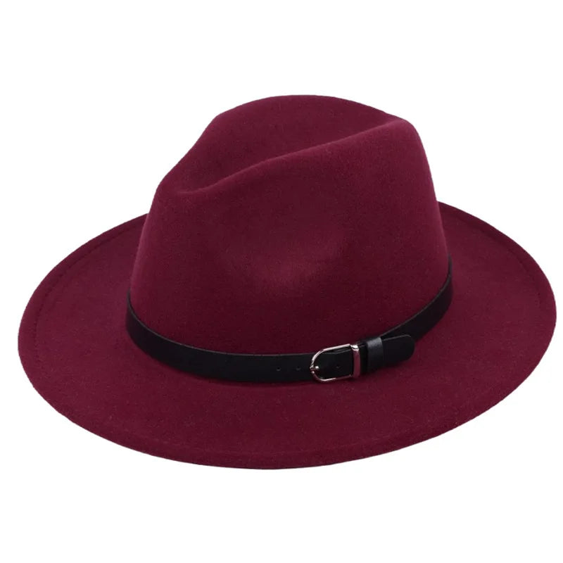 Classic British Fedora Hat Men Women Imitation Woolen Winter Felt Hats Fashion Jazz Hat Chapeau Wholesale
