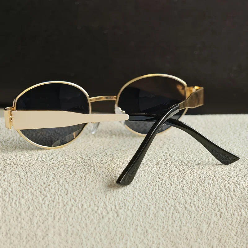 Fashion Golden Frame Glasses - Adjustable Fit, Unique Style with Thin Metallic Frame, Ideal for & Activities Accessories