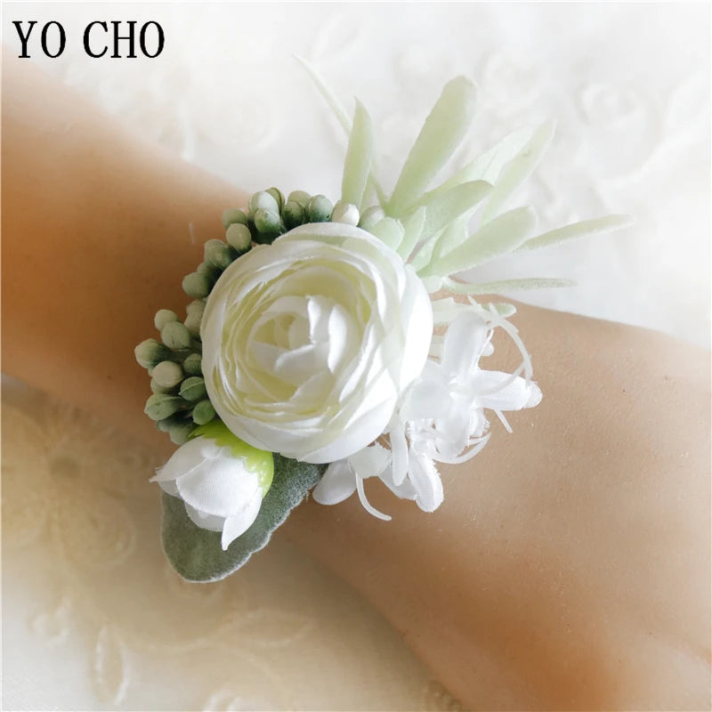 White Brooches Man Suit Shirt Collar Lapel Pin Brooch Pins Wedding Party Accessories Bridesmaid Bracelet Flowers Corsages Flower