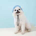 Pet Hats Cats Dogs Summer Sun Hats Open Ears Breathable Comfortable and Cute Bucket Hats Anti-strangulation Necks Adjustable