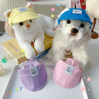 Pet Hat Adjustable Dog Hat with Ear Holes Summer Outdoor Sun Hat for Small Medium Dogs Cats Pet Baseball Cap Photo Props Dog Cat