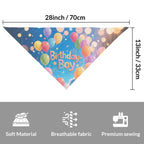 Dog Bandanas，Triangular Adjustable Cute Birthday Boy Pattern Printed Polyester，Pet Scarf ，Puppy Accessories Drool Bib