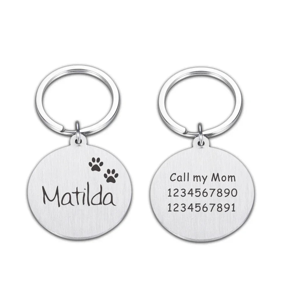 Custom Tags Personalized Cat Puppy ID Tag Free Engraved Pet Dog ID Tag Pet Dog Collar Accessories Custom Dogs Anti-lost Name Tags Pendant