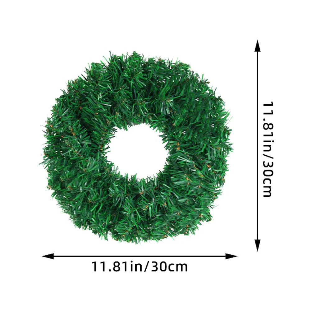 30/40/50cm Artificial Green Wreath PVC Wall Wreaths Seasonal Home The Wreath Christmas Ribbon Wreath Front Door Fall Wreaths