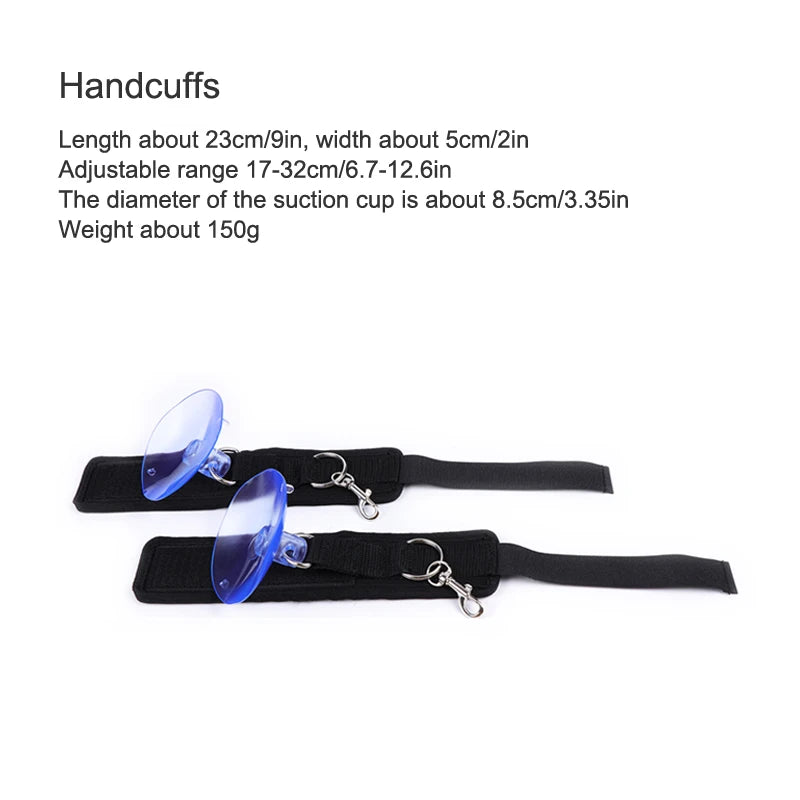 BDSM Handcuffs Sexy Ankle Cuff with Suction Cup Bathroom Floor Adult Sex Toys for Womans Couple BDSM Bondage Restraint Gear
