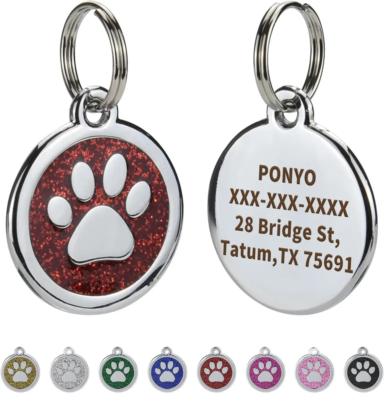 Pet ID Tags Free Engraving Pet Anti-lost Collar Pendant Personalized Puppy Name Tag Cat Paw Decoration Customized Product Custom Tags