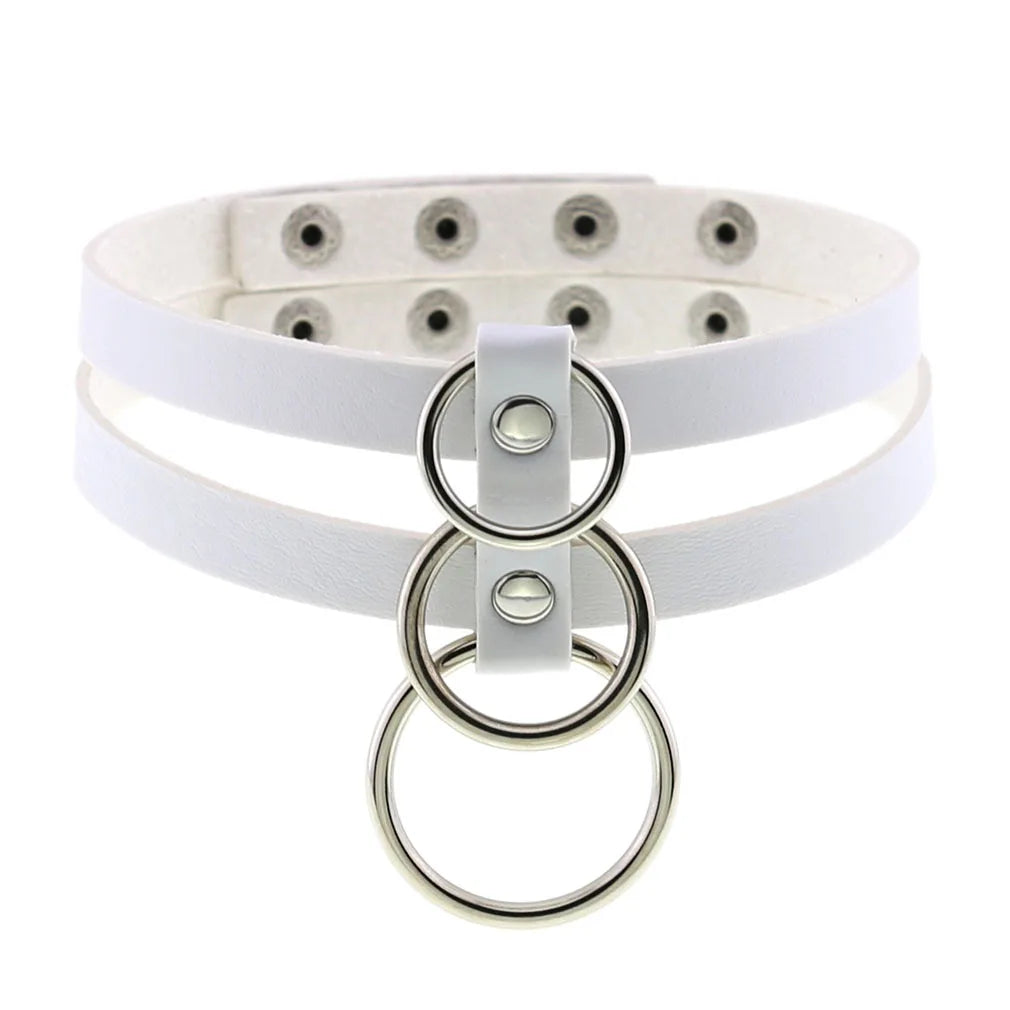 New Harajuku Chocker Sexy Pentagram Rivets White Goth Punk Chokers Gothic Choker Necklace for Women Hip Hop Bondage Cosplay
