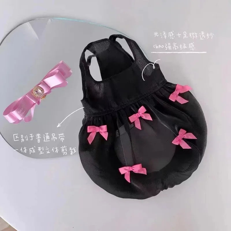 Pet Dresses Pet Dog Dresses Princess Wind Flowing Light Gauze Dog Summer Bow Strap Skirt Sling Dress Breathable Thin TeddyPet Dog Clothes
