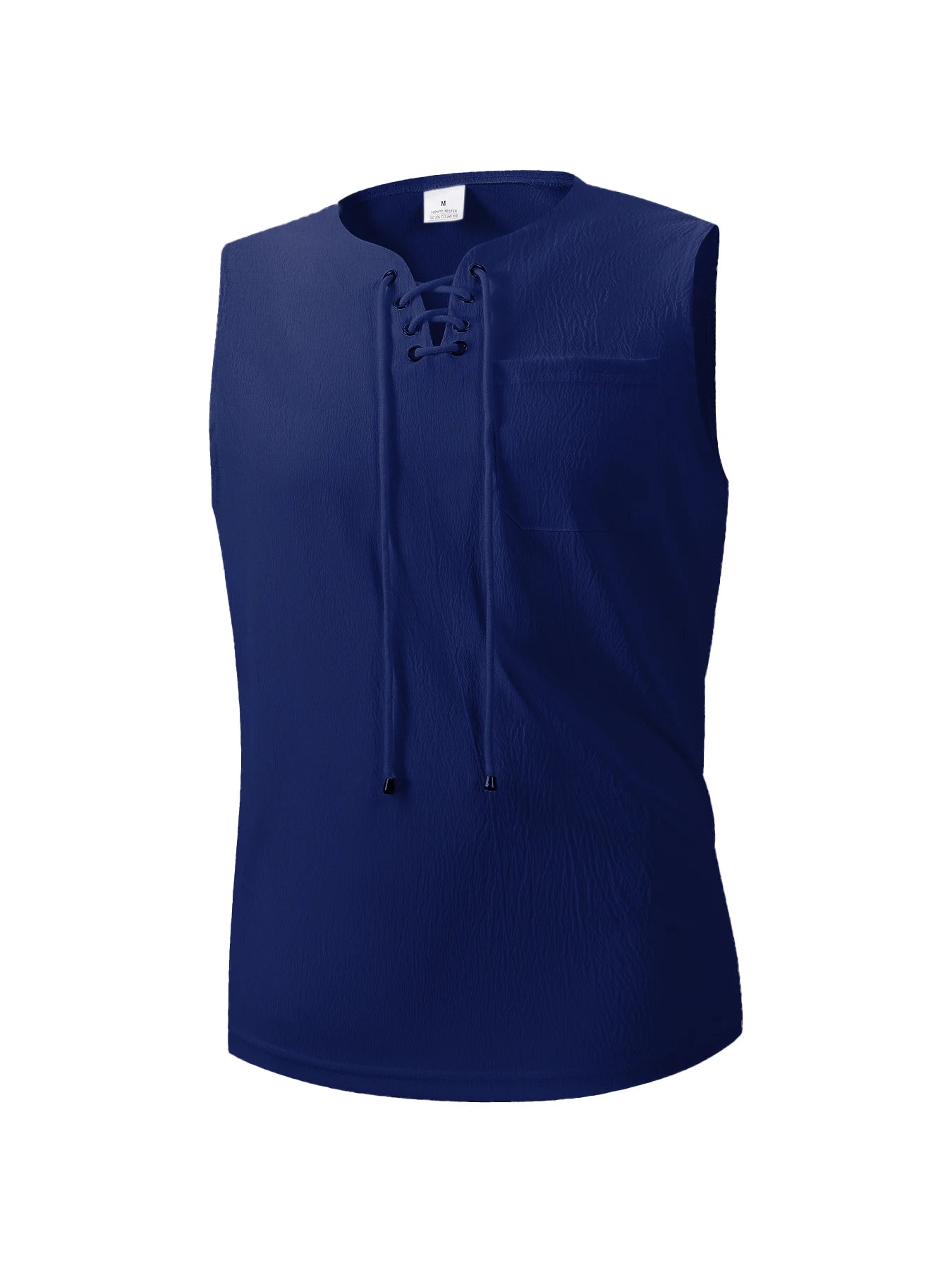 Summer Mens Tank Tops Vest Casual Comfortable breathable Sleeveless Shirts Loose Lace Up O-Neck Tops Streetwear