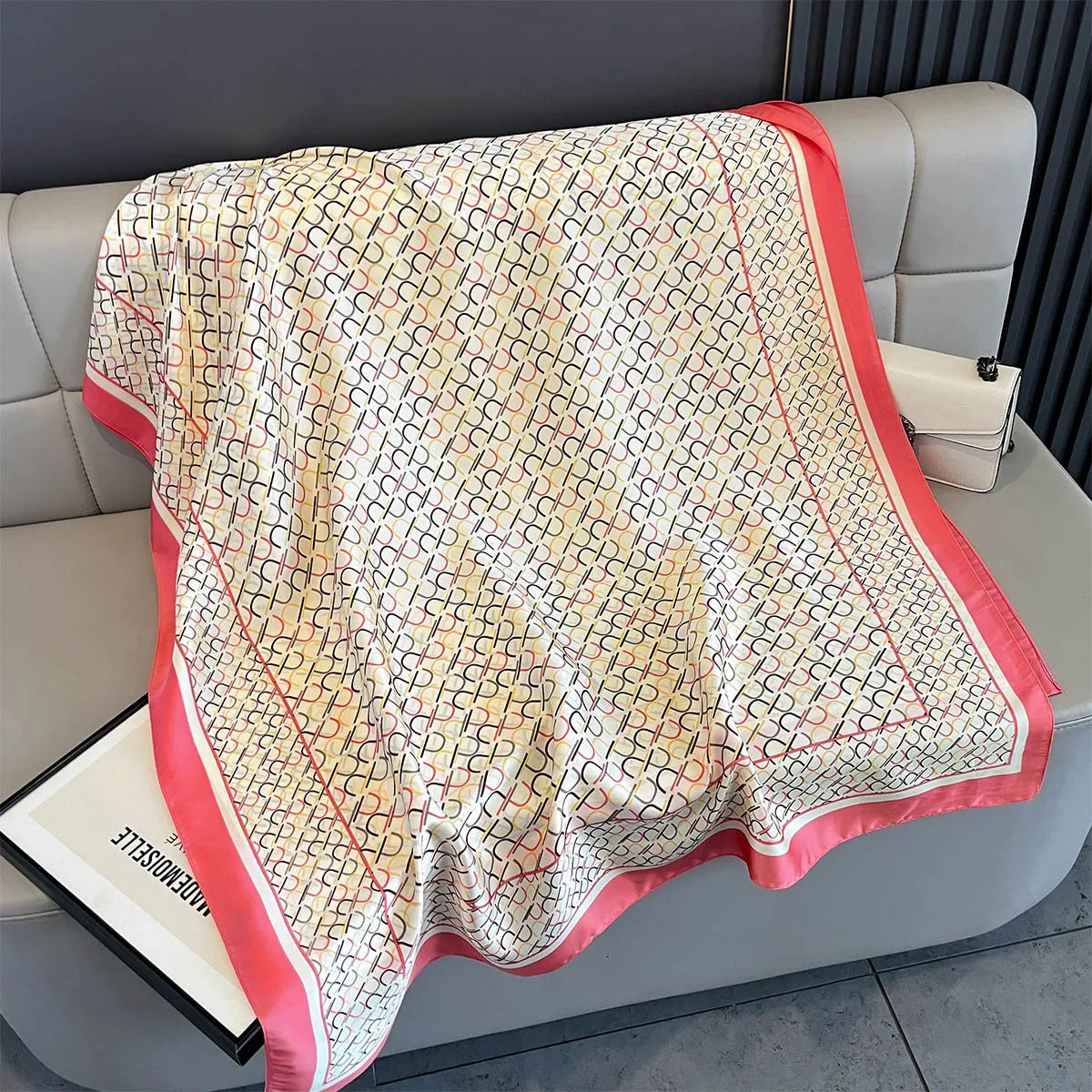 New Women Scarves Spring Summer Autumn Luxury Print Thin Light Satin Scarf Fashion Wrap Shawls 55 Colors Elegant Bandana Poncho