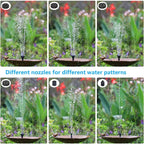 2.5W Solar Fountain Split Design with 6 Fountains and 4-foot Water Pipes for Outdoor Garden Solar Fountain Water Pump Decoration