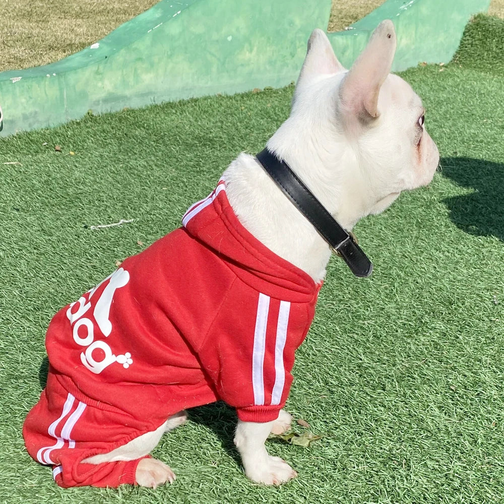 Brand name-branded clothes Design Adidog Clothing Dog Jumpsuit Sports Suit Spring Dog Clothes for Small Dogs Chihuahua Terrier Beagle Pet Apparel