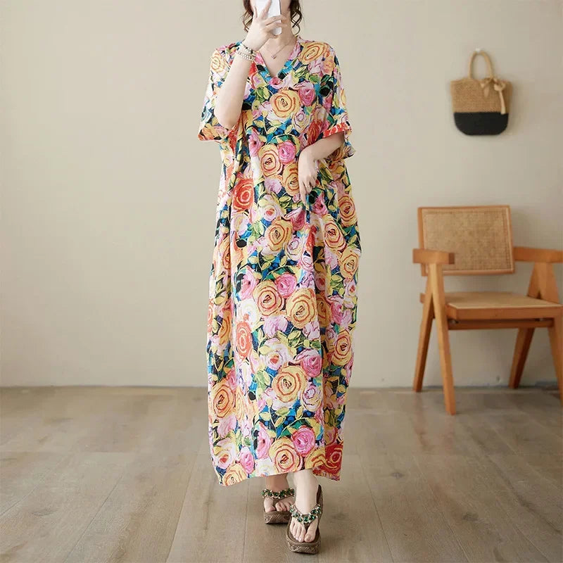 Summer Dress for Women Clothing Long Dress Fashion Clothes Cotton Vintage Harajuku Elegant Streetwear Maxi Beach Dresses