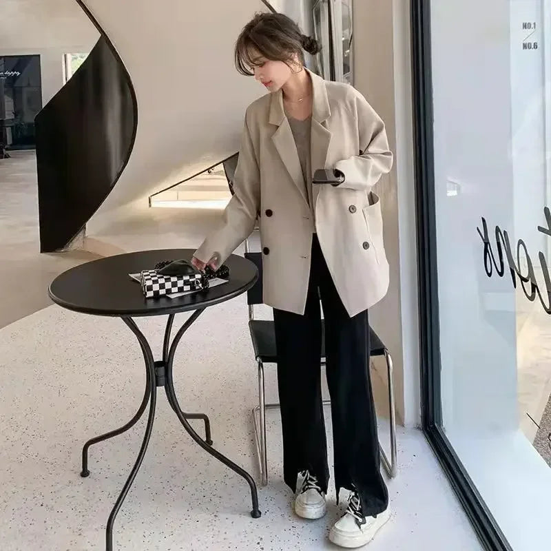 Coats for Women Spring Autumn 2025 New Arrivals Medium Length Blazer Woman Fashion On Promotion Outerwears Long Sleeve In Jacket