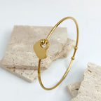 Bangles for Women Romantic Heart Shape Slim Stainless Steel Bracelet Women's Personality Jewelry Party Accessories wholesale