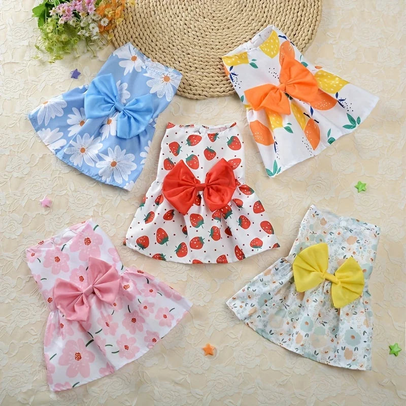 Pet Dresses ,Soft & Sleeveless Floral Outfit for Cats and Dogs, Perfect for Daily Wear & Special Occasions,Dog skirts