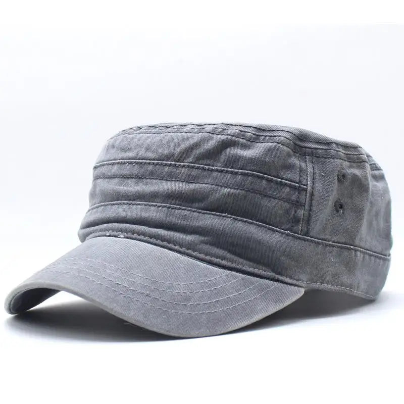 Men Thicker Denim  Flat Top Hat Solid Caps for Women Male Washed Caps Adjustable Flat Hats Unisex Cotton Sun Hat Wholesale