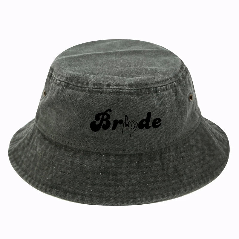 Bridal Bucket Hat Female Beach Pool Marriage Wedding Engagement Party Bridal Gift Travel Fashion New Fishing Cap Gift Wholesale