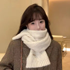 Women's Scarves Autumn Winter Thickened Warm Soft For Girl Comfortable Mink Fur Knitted Korean New Sweet Simple Versatile Scarfs