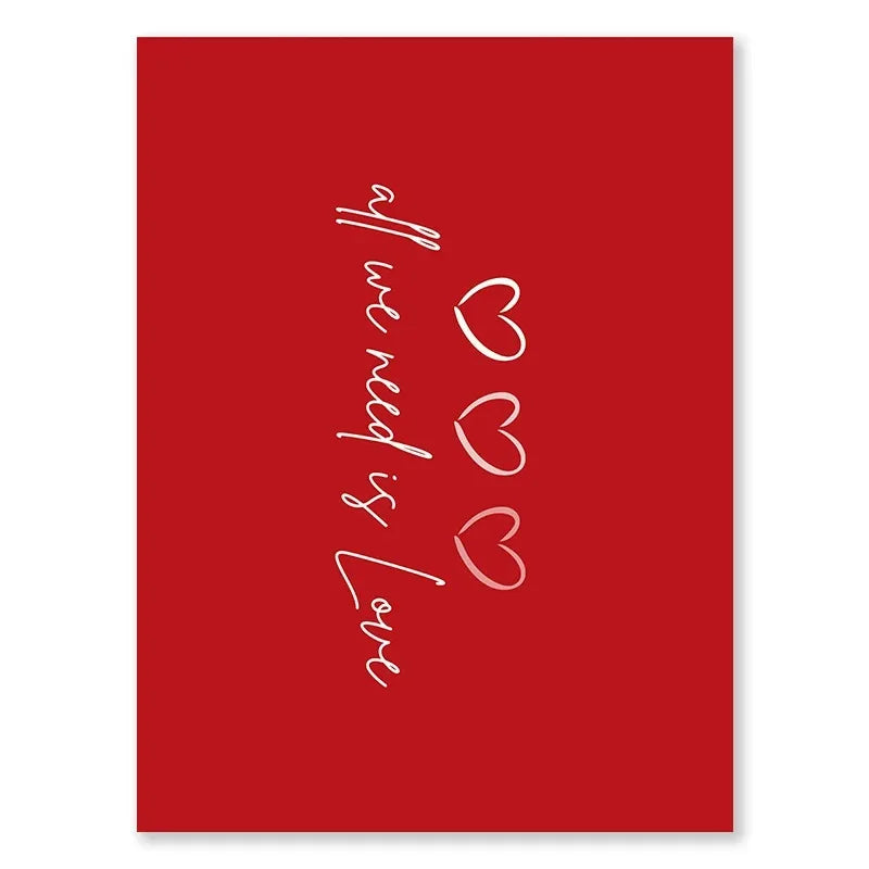 Valentine's Day Queue Gallery Printable Poster Vintage Romantic Wall Art Cute Pink Heart Canvas Painting Home Bedroom Decoration