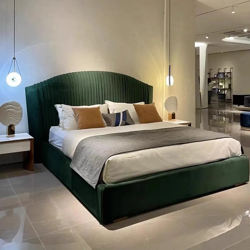 Bedroom Soft Bed Design Minimalist Aesthetics Cheap Designer Simple Bed Light Luxury High Quality Wood Cama Casal Furniture